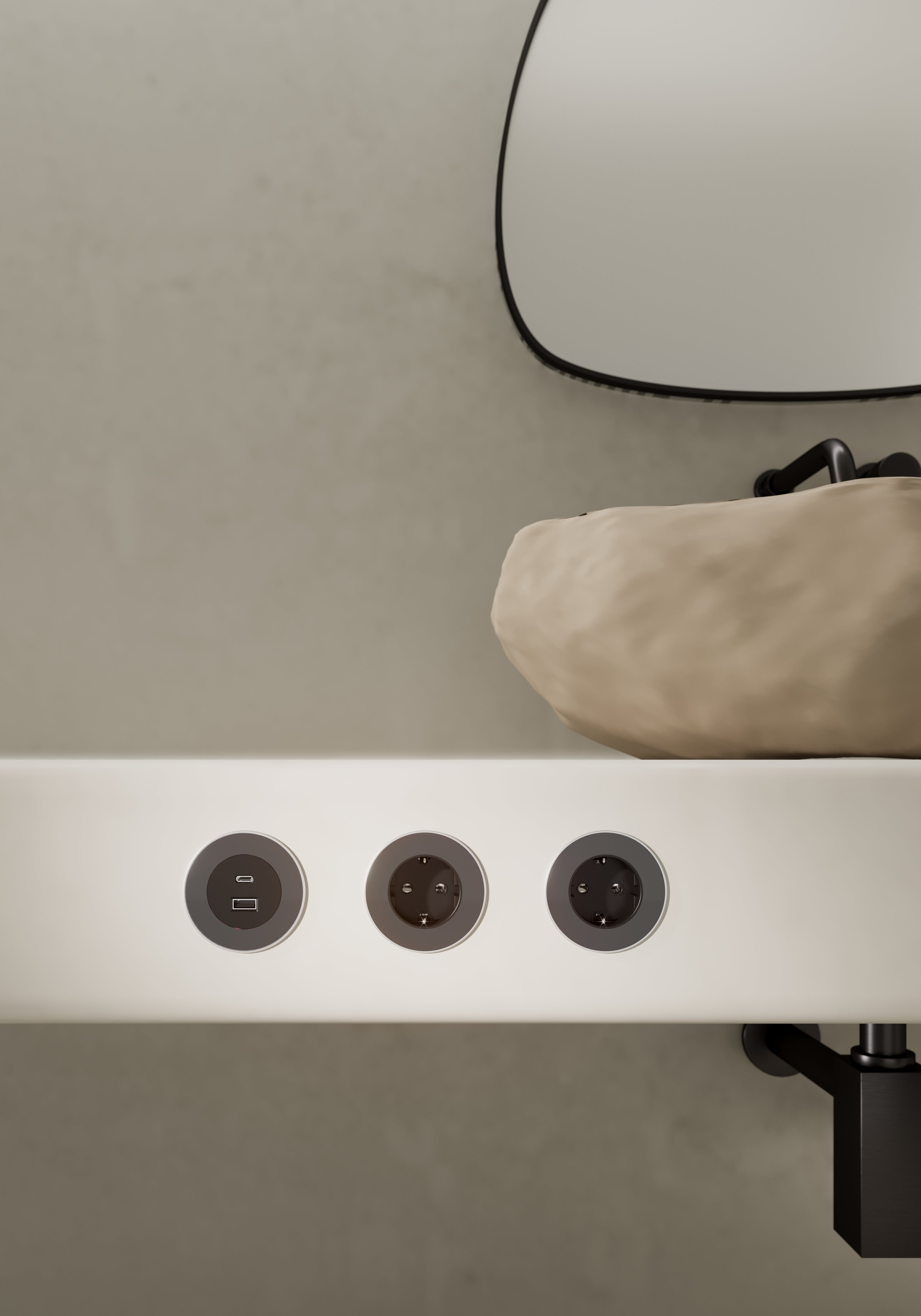ASA 06030E00008 Vestavná zásuvková jednotka VERSADOT 1x230V, kabel 0,2m s vidlicí GST18i3, nerez/bílá/černá ASA 06030E00008 Vestavná zásuvková jednotka VERSADOT 1x230V, kabel 0,2m s vidlicí GST18i3, nerez/bílá/černá
